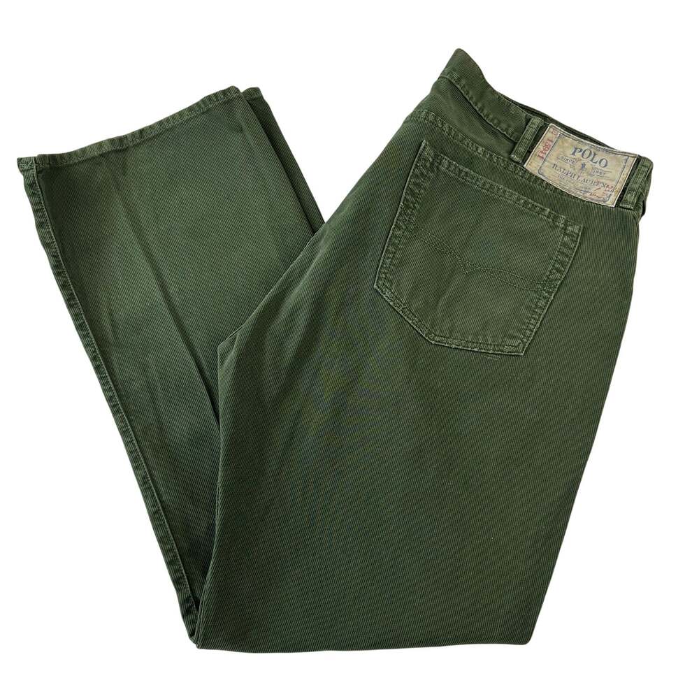 Polo Ralph Lauren Vintage Green Corduroy Pants Men's size 38X30 Bootcut